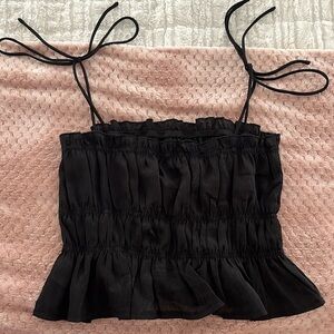 Princess Polly Black Tie Top